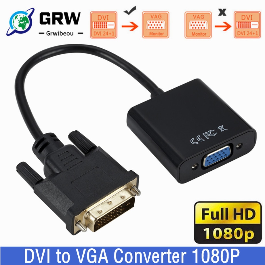 Grwibeou DVI VGA  HD 1080P DVI-D  VGA   25  15  ̺ ȯ PC ǻ 